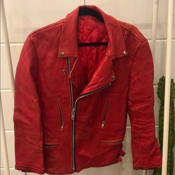 Vintage Red Leather Desert Jacket - Picture 7 of 7